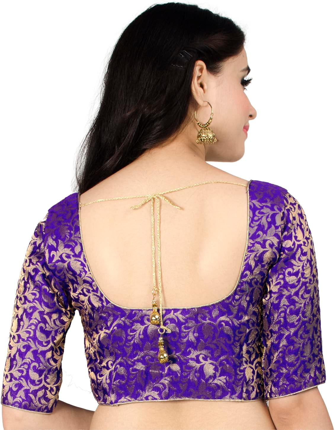 Chandrakala Banarasi Blouses for Women Sarees,Readymade (B181-P) - Image 3