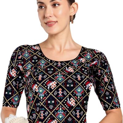 Chandrakala Stretchable Blouses for Women Sarees,Readymade (B217-P)
