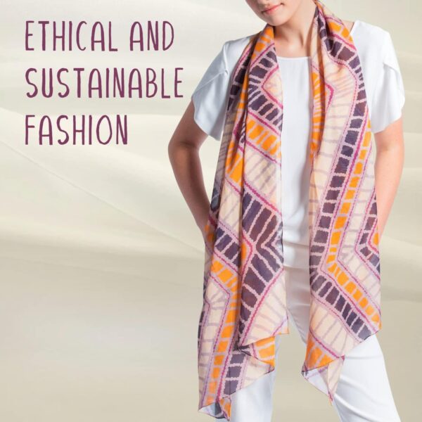 Mainie Desert Country Long Rectangle Chiffon Scarf, Australian Aboriginal Art Print, Chiffon Silk Neck Scarves for Women Fashion, Rectangle Long Lightweight, Designer Scarves for Women Gifts - Image 5