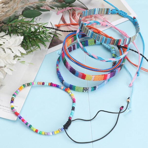19pcs Bracelets For Men and Women, Boho Surfer Bracelet Anklet Adjustable, Beach Bracelet Set Handmade boho Bracelets -Outdoor Sports Men'S And Women'S Anklet -Ethnic Hippie Style Accessories - Image 5
