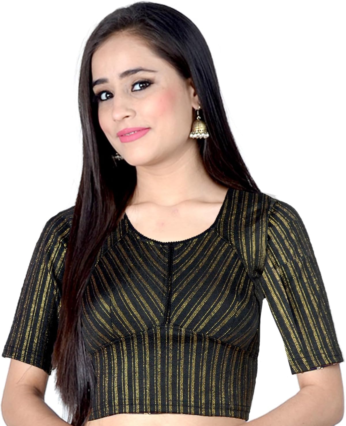 Chandrakala Readymade Blouses for Women Sarees,Stretchable, (B212-P)