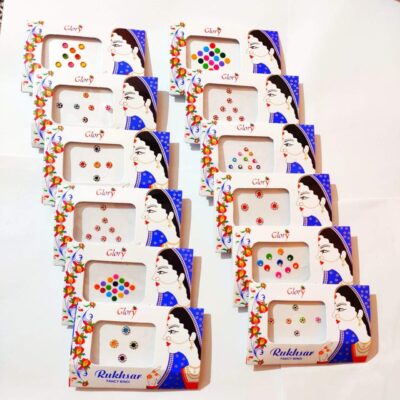 SSR Indian Art Multi Color Bindi Body Stickers/Tattoo Self Adhesive Reusable Bride for Forehead(Assorted Design)Pack of 10