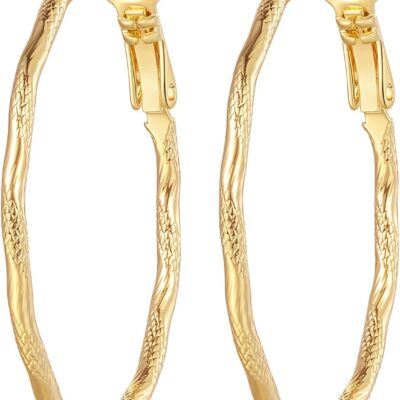 Gold Hoop Earrings for Women 14K Gold Hoop Earrings Well-cutting Gold Earrings for Women Hypoallergenic Lightweight Gold Hoop Earrings 25 mm 35 mm