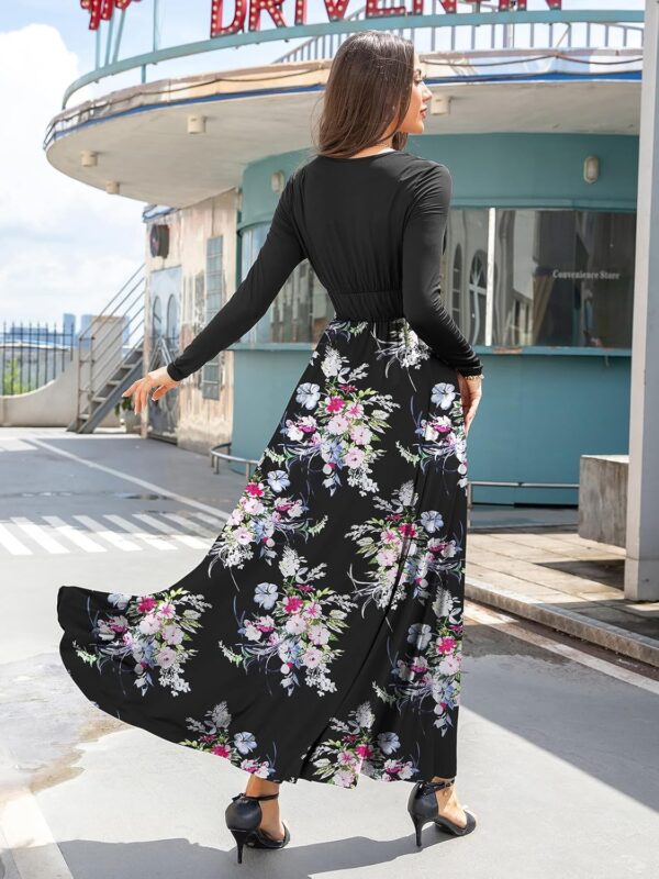 HDLTE Women Long Maxi Dress Long Sleeve Casual Fall Formal Wedding Guest with Slit - Image 5