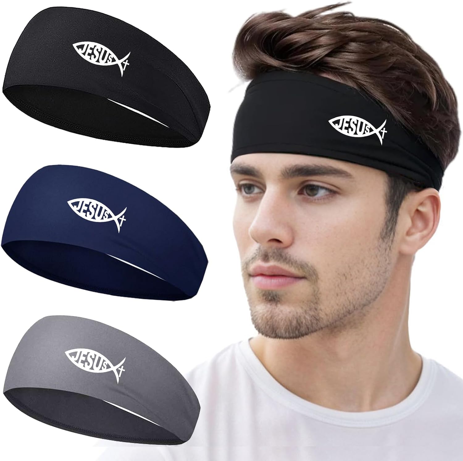 Sweat Bands Headbands Men 3pcs Sports Headbands for Men Women Sweatbands for Men Head Bands Mens