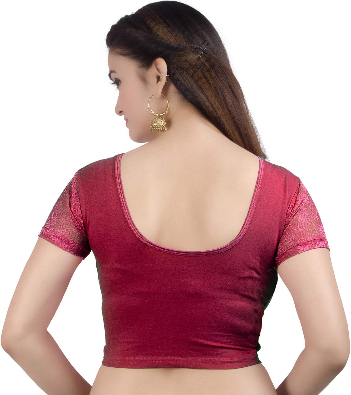 Chandrakala Readymade Blouses for Women Sarees,Stretchable (B102-P) - Image 3