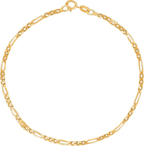 Ritastephens 14k Gold Figaro Dainty Link Foot Chain Anklet Ankle Bracelet 10 Inches