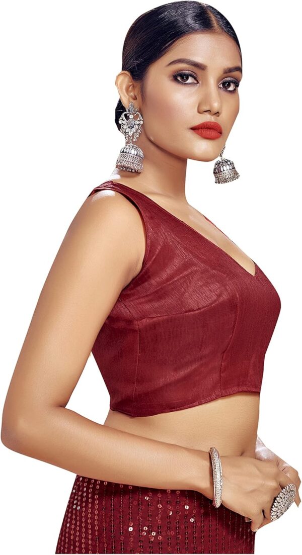 Women's Readymade Blouse For Sarees Indian Designer Banglori Silk Bollywood Padded Stitched Choli Crop Top