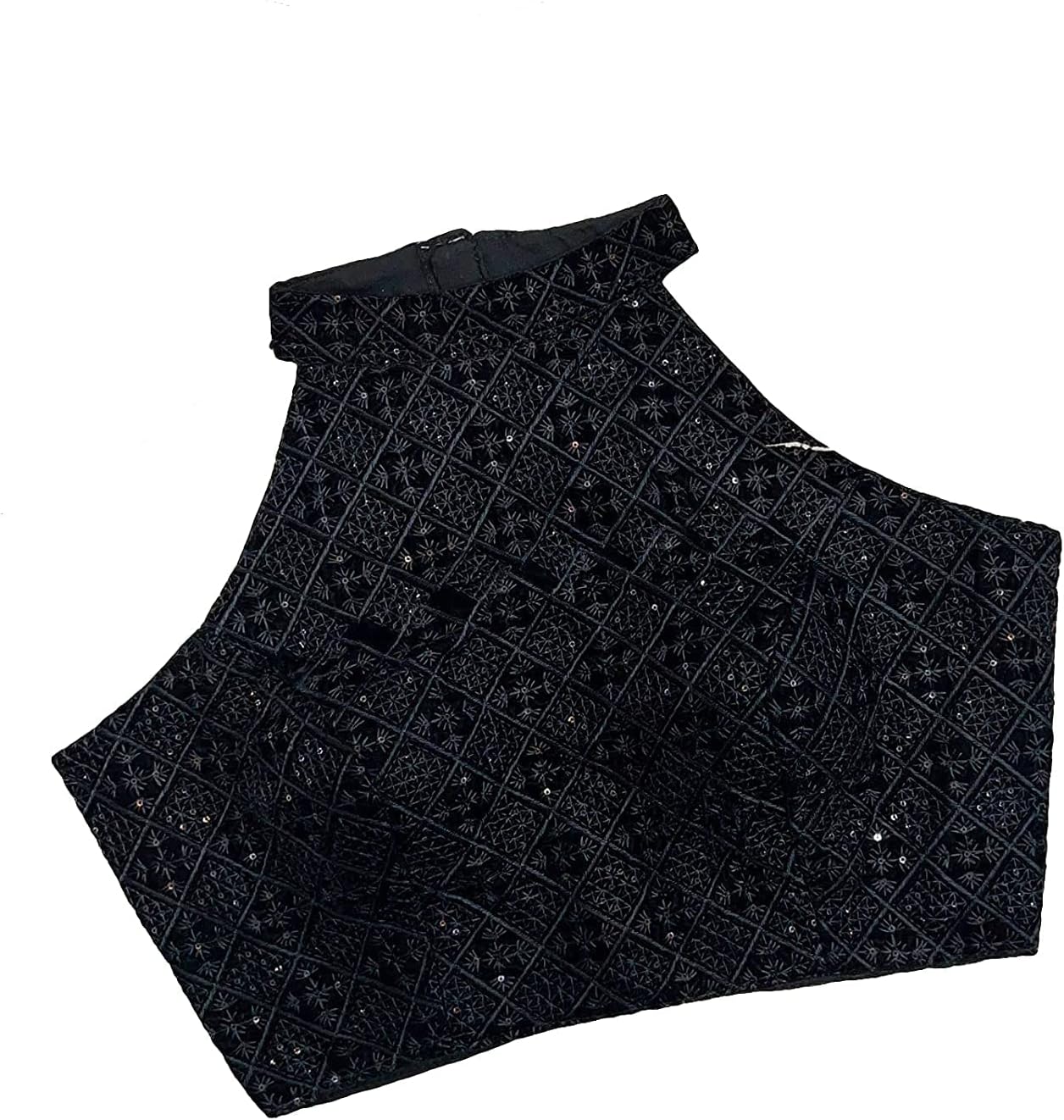 Pink Punjaban Imported Halter Neck Sequin Sleeveless Saree Sari Readymade Blouse for Women