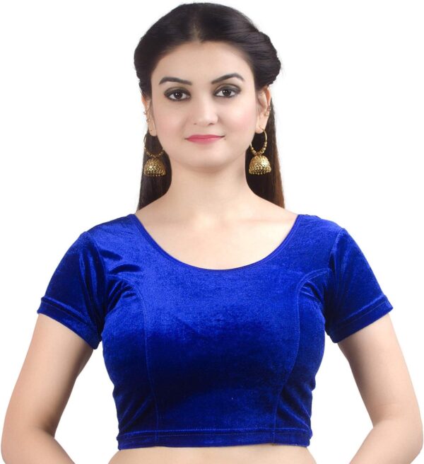 Chandrakala Velvet Blouses for Women Sarees,Stretchable, (B104-P)