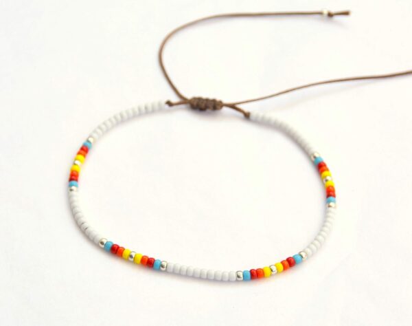 Boho Anklet, Native American Jewelry, Unique Thin Beaded Ankle Bracelet for Women or Girls, Colorful Bohemian Hippie Beach Waterproof Foot Jewelry, Handmade by Tribes - Image 8