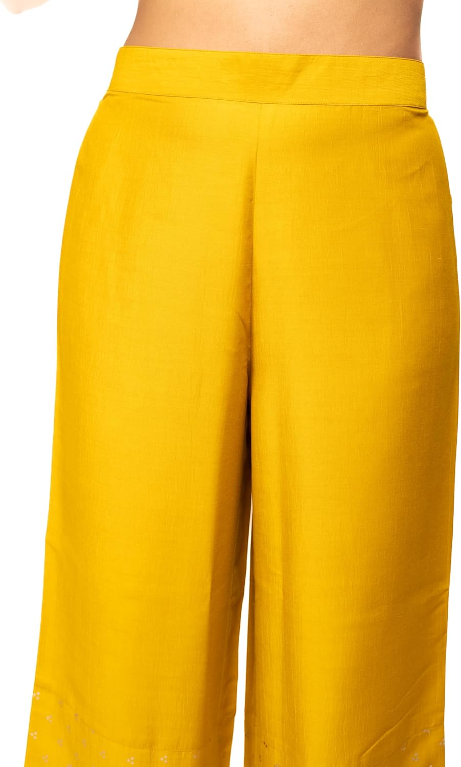 Women's Yellow Silk Blend Straight Kurta With Palazzo And Dupatta - Image 6