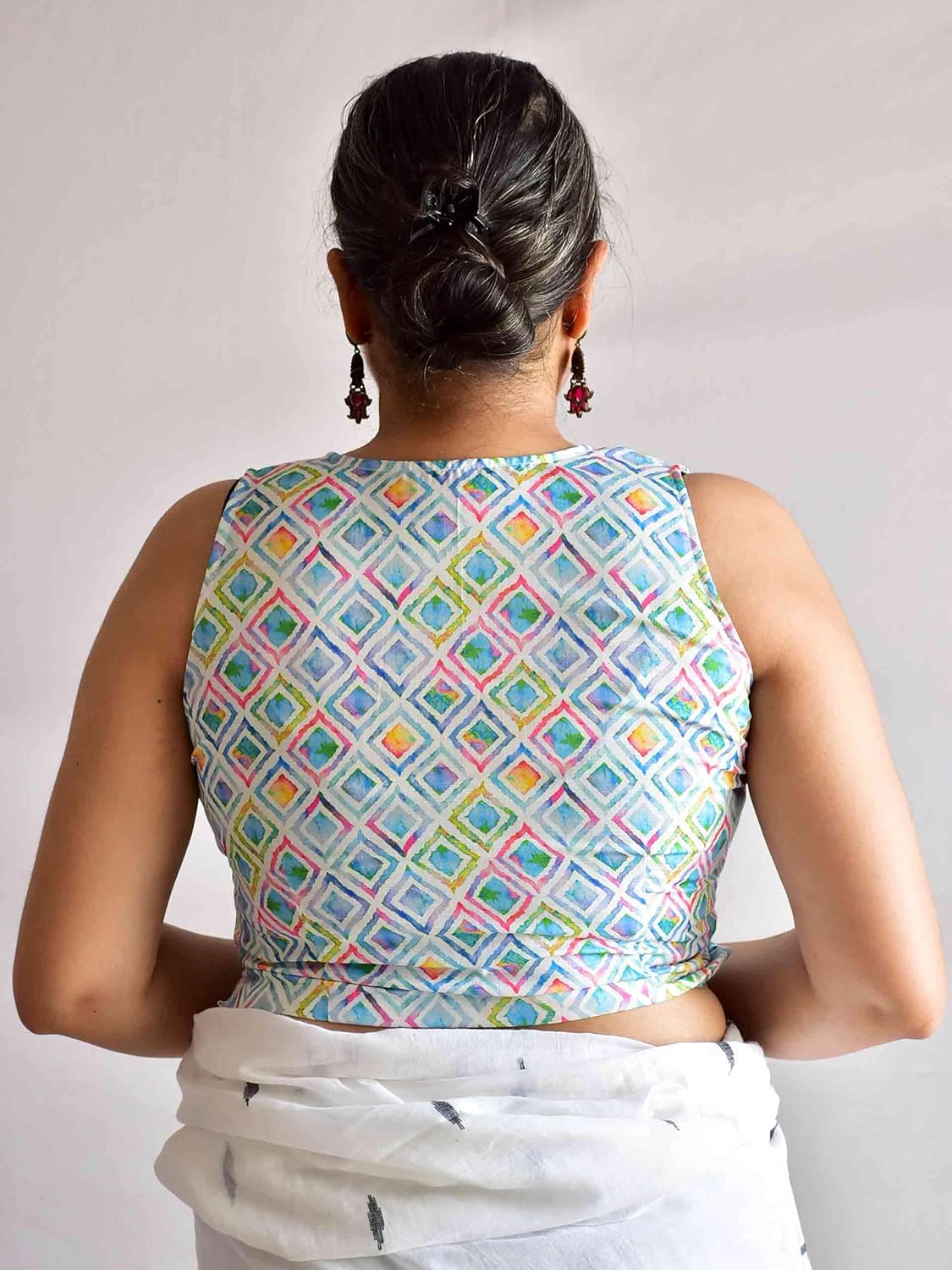 Sundarii cut sleeves cotton saree blouse | readymade blouse | cotton saree blouse | - Image 3