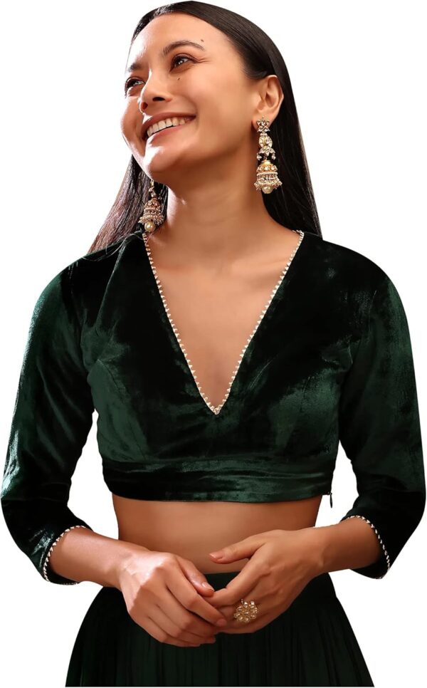 Women's Readymade Blouse For Sarees Indian Bollywood Designer Padded Stitched Crop Top Choli