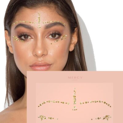Gwen Gold Bindis ✮ MERCY LONDON Crystal Indian Bindi Face Jewels Gold Silver