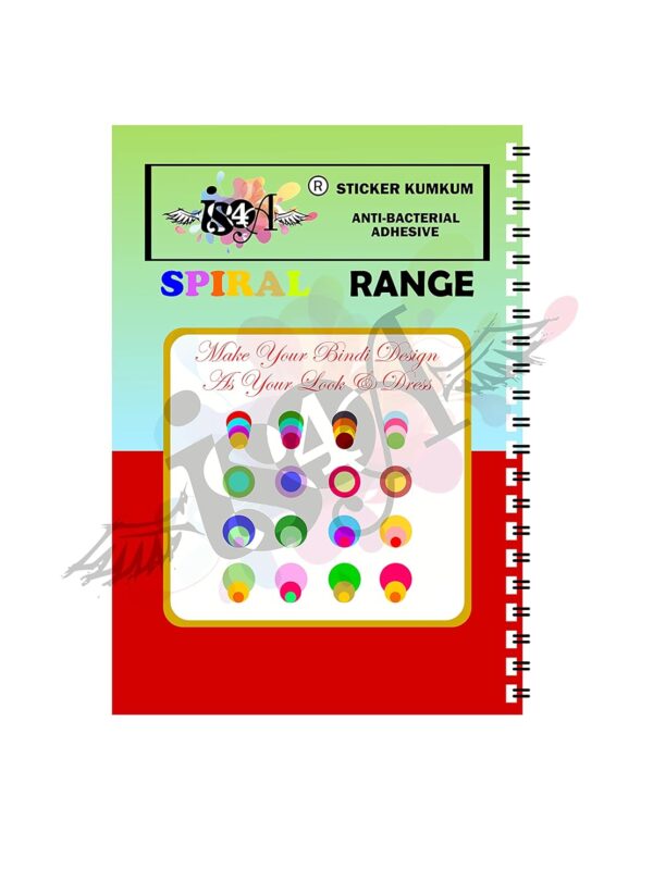 IS4A 960 Multicolored Bollywood Forehead Stickers Adhesive Body Jewelry 10 Page Book of Different Sized Tattoo Bindi Round Dot (Multi-color) - Image 4