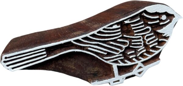Wooden Block Stamp Handcarved Sparrow Bird Wooden Stamp, Clay Potter Craft Scrapbook Stamps, Textile Paper Clay Pottery Block, Handmade Wooden, Fabrice Printing - Image 3