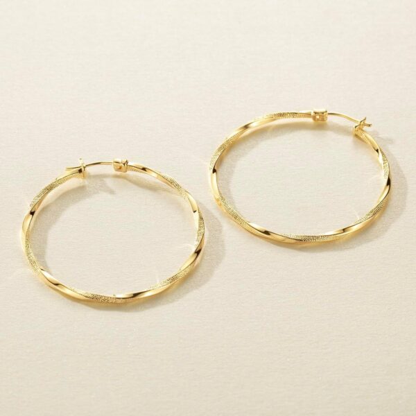 14K Gold Hoop Earring for Women Gold Earrings Hoops Twisted 14 Karat Gold Earrings Gold Jewelry Lightweight 30mm,40mm - Image 6
