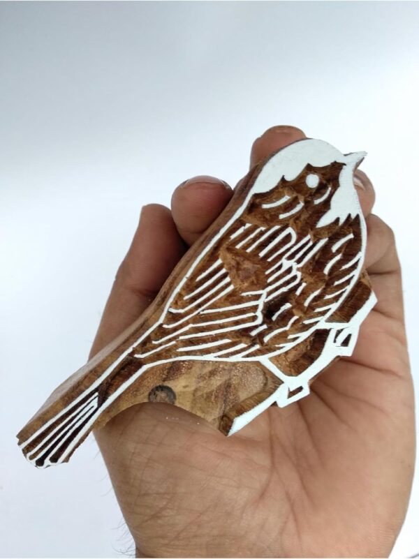 Wooden Block Stamp Handcarved Sparrow Bird Wooden Stamp, Clay Potter Craft Scrapbook Stamps, Textile Paper Clay Pottery Block, Handmade Wooden, Fabrice Printing - Image 2