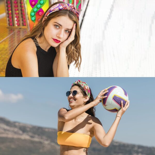 BEGOOD Headbands for Women Paisley Knotted Headband Fashion Top Knot Hairbands Womens Wide Head Band Girls Knot Headbands Hair Accessories 2Pcs - Image 4