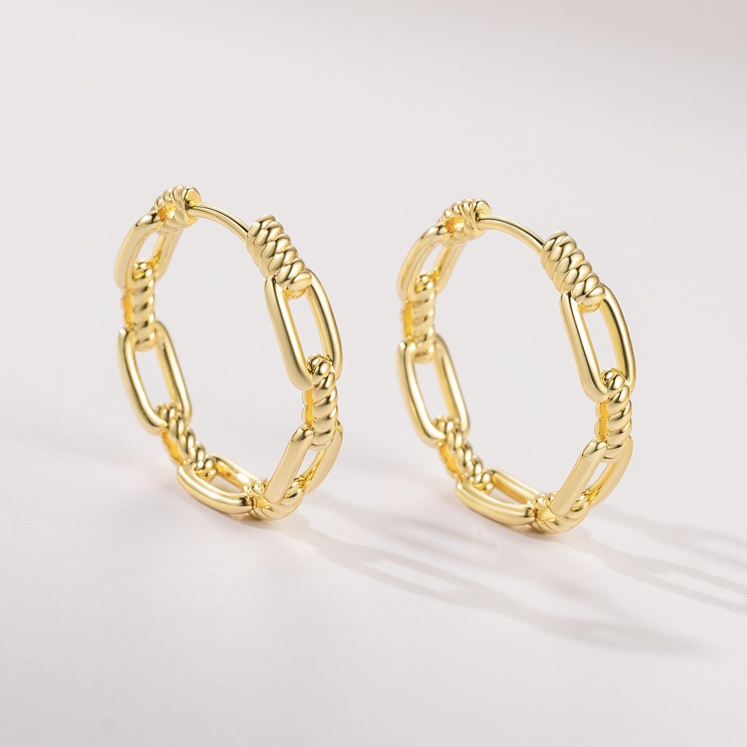 Gold Hoop Earrings for Women 14K Gold Earrings for Women Design Hypoallergenic Lightweight Gold Hoop Earrings Women Earrings Hoops 25 MM/ 30 MM - Image 3