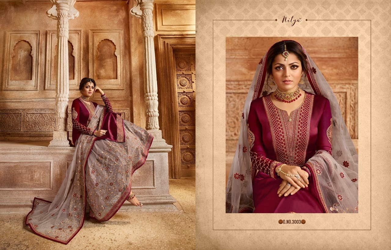 Delisa New Indian/Pakistani Eid Special Party/Ethnic wear Georgette Straight Ghaghra Style Salwar Kameez Suit for Womens 9936 - Image 3