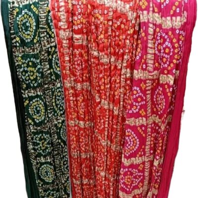Chinon Silk Dupatta, Bandhej Print Dupatta 2.25 Meter Free Size Wedding Gift Return Gift, Bridesmaid Gift