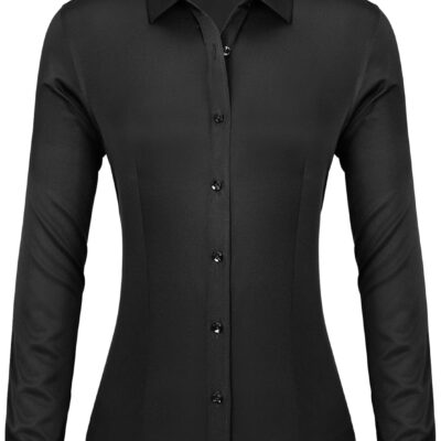 Women's Button Down Shirts Long Sleeve Dress Shirts Collared Fitted Work Office Blouse Tops Wrinkle Free