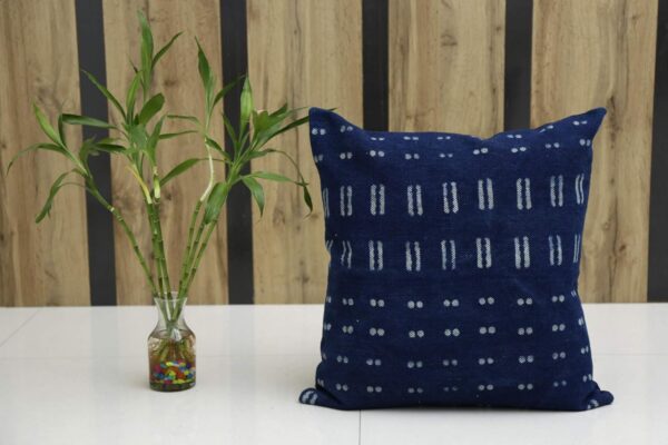 Trade Star Indigo Cushion Cover Hand Block Print Decorative Handloomed Rug Pillows for Sofa 100% Cotton Mudcloth Throw Cushions Authentic Rug Pillows for Home Decor (Indigo Blossom 20 x 20 Inches) - Image 4