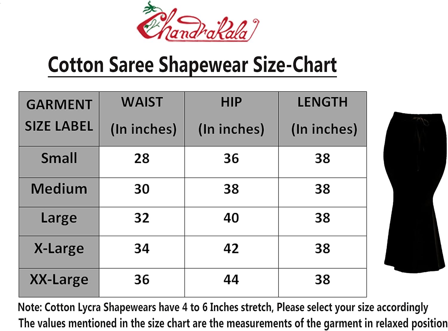 Chandrakala Cotton Saree Shapewear for Women Seamless Stretchable Mermaid Sari Shaper Petticoat Girls (S117-P) - Image 6