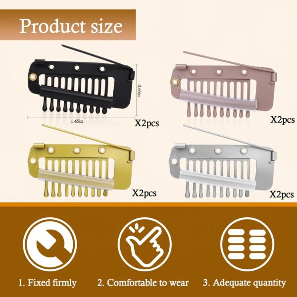 Chunni Clips with Safety Pins,8 PCS Strong Chunni Grip Dupatta Setting Clips Indian for Woman （Mixed Colors） - Image 2