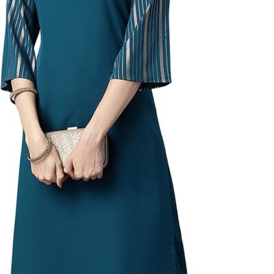 Janasya Indian Women's Ethnic Festive Traditional Kurta Set for Diwali Teal