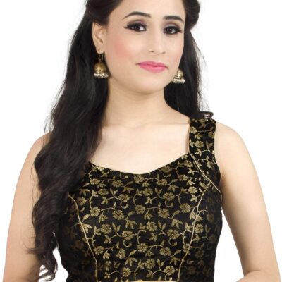 Chandrakala Sleeveless Blouses for Women Sarees,Readymade (B180-P)