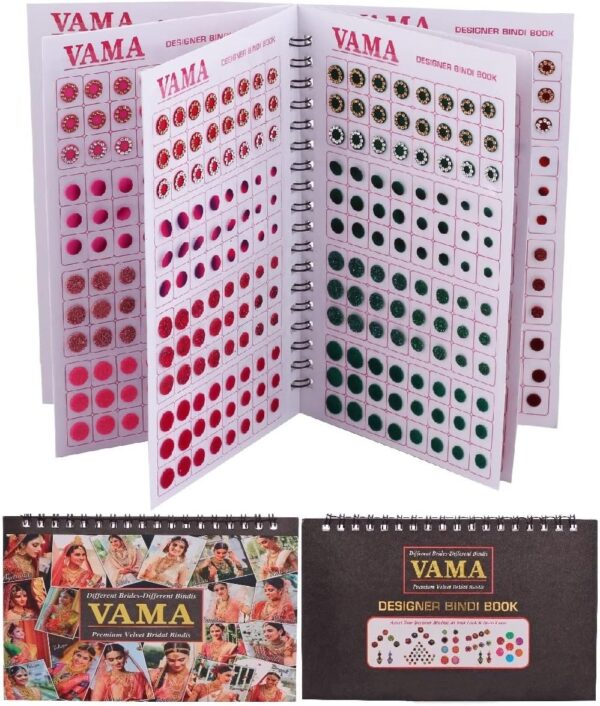 VAMA Multicolour Plain Glitter Sparkle Shaded Crystal Diamond Stone Indian Bindi Booklet Sticker for Women (948 Fancy Bindi Book)