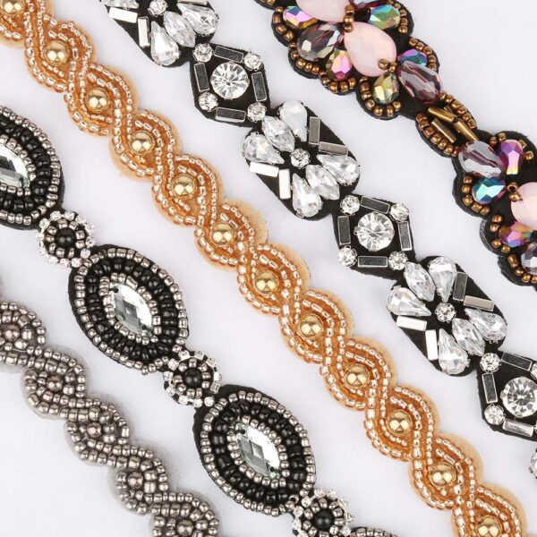 Teenitor Elastic Beaded Headbands, 5pcs Beads Headband,Jewels Headband,Crystal Rhinestone Headband for Women Girls - Image 2