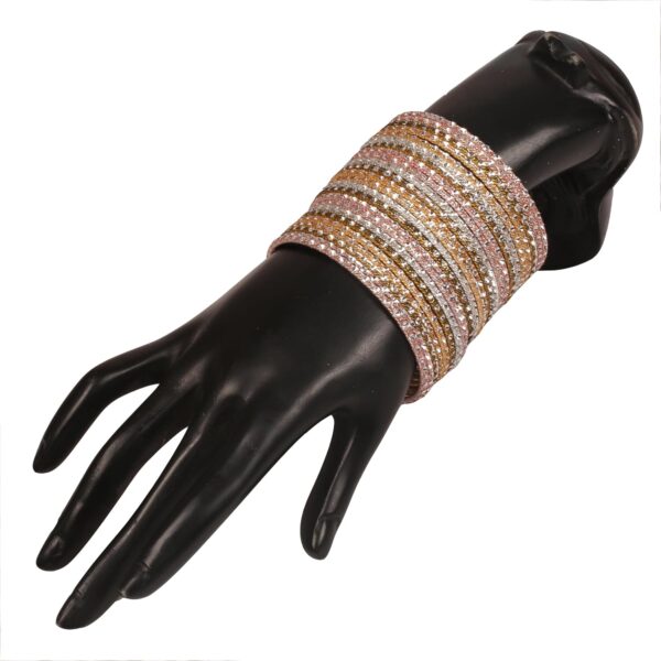 Touchstone Indian Bollywood Gorgeous Handcrafted Hand Saw Peeled Pattern Designer Jewelry Bracelets Bangle in Gold or Copper or Silver Tones for Women. - Image 2