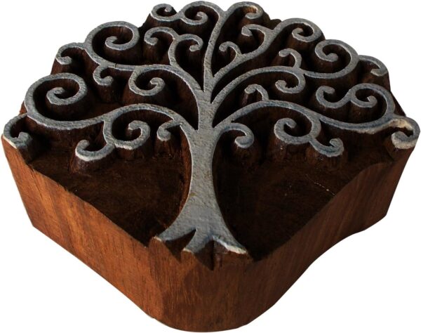 Tree Wooden Textile Printing Block Art Clay Potter Craft Henna Tattoo Scrapbook Stamps - Image 3