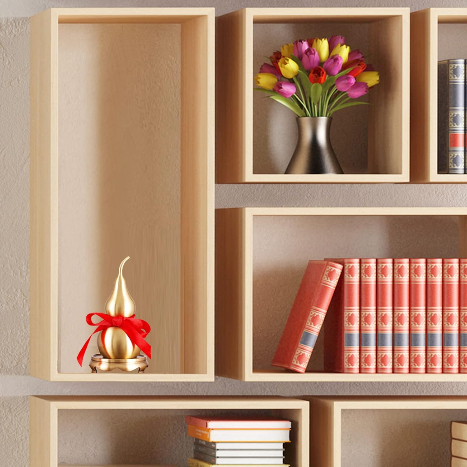 Feng Shui Wu Lou Brass Golden Gourd with Holder and Red Luck Strip for Home Decor Furnishing,Full Brass,Statue Charm Amulet,Bring You Good Luck,Healthy,Success - Image 5