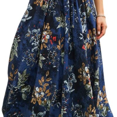 Maxi Skirts for Women with Pockets Long Midi Length Casual Skirt for Beach Party Holiday