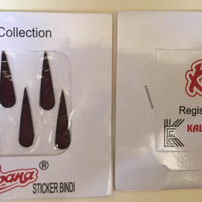 Kalpana Card Bindi Long Tilak Maroon Black Border (2)