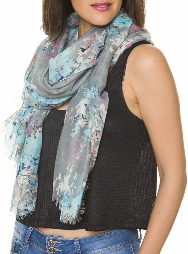 MELIFLUOS DESIGNED IN SPAIN Scarf for Women Lightweight Floral Flower Scarves for Fall Winter Shawl Wrap - Image 3