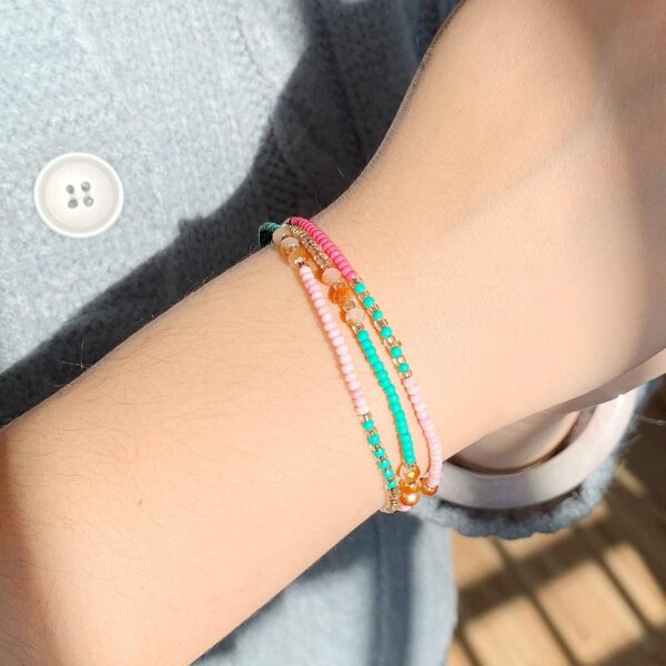 Boho Bohemian Beaded Anklet Bracelets for Women Unique Colorful Beach Anklet,Handmade by SUMMER LOVE (Color 2#) - Image 2