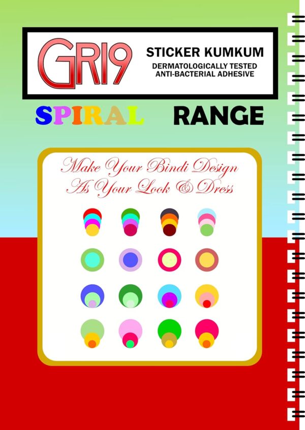960 Multicolour Bollywood Forehead Stickers Adhesive Body Jewel 10 Page Book of Different Sized Tattoo Bindi Round Dot Circle (960 PC Bindi Book) - Image 4