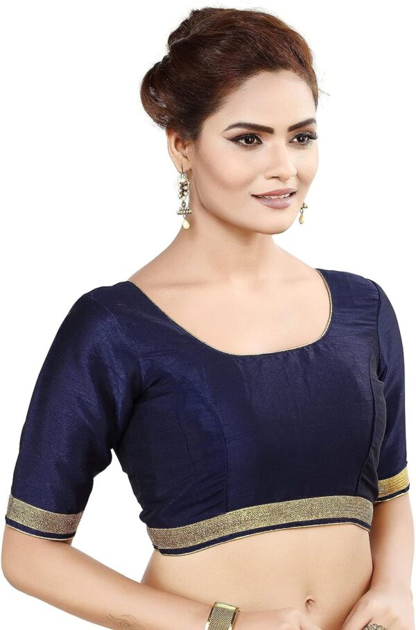 Indian Readymade Bollywood Designer Saree Party Wear Style Choli Top Sari Blouse For Women - Image 4