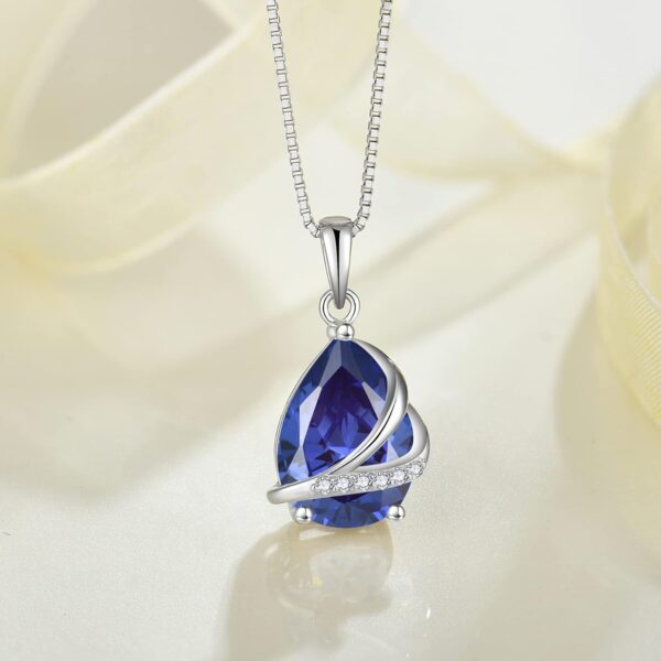 Teardrop Jewelry Set for Women 925 Sterling Silver Tanzanite Necklace and Earrings Set December Birthstone Jewelry Gifts for Her - Image 3