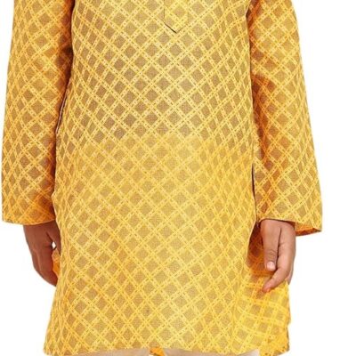Boys Indian cotton Kurta set for kids | Indian Ethnic wear | Floral Design | Pack of 1 (S-221)