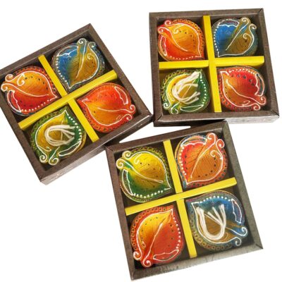 TIED RIBBONS 12 pcs Handmade Big Clay Diya for Diwali | Traditional Homemade Diyas Tealight | Indian Oil Lamp | Diwali Decorations for Home | Terracotta Diyas | Diwali Gifts