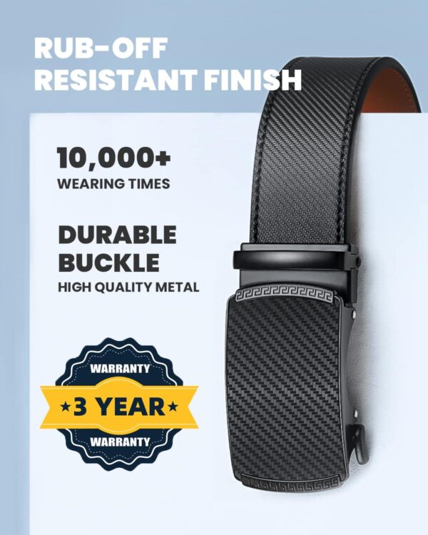 Zitahli Belt Men, Ratchet Belt Dress with 1 3/8" Premium Leather,Slide Belt with Easier Adjustable Automatic Buckle - Image 7
