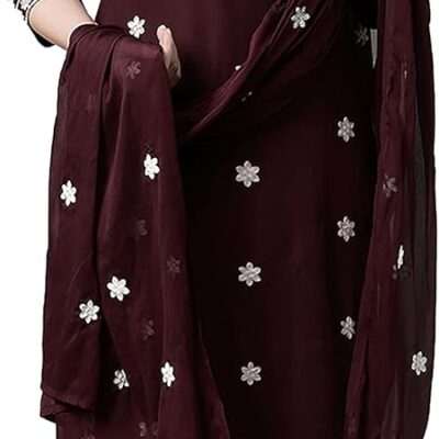 Indian Kurti for Womens With Pant Dupatta | Rayon Embroidered Dress Kurtis Kurta For Women Tops