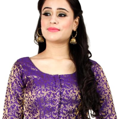 Chandrakala Banarasi Blouses for Women Sarees,Readymade (B181-P)